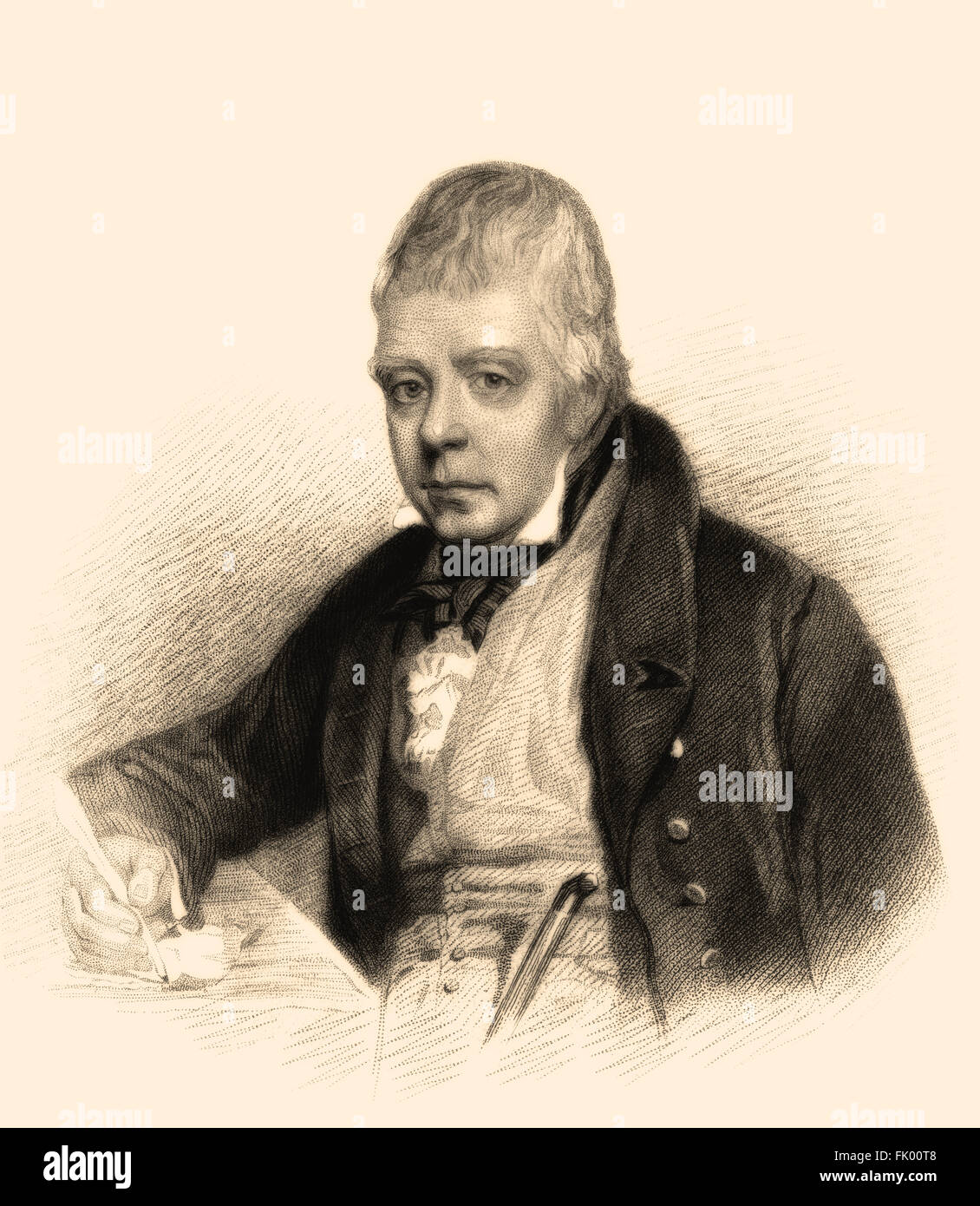 Sir Walter Scott, 1. Baronet, 1771-1832, ein schottischer historischer Schriftsteller, Dramatiker und Dichter Stockfoto