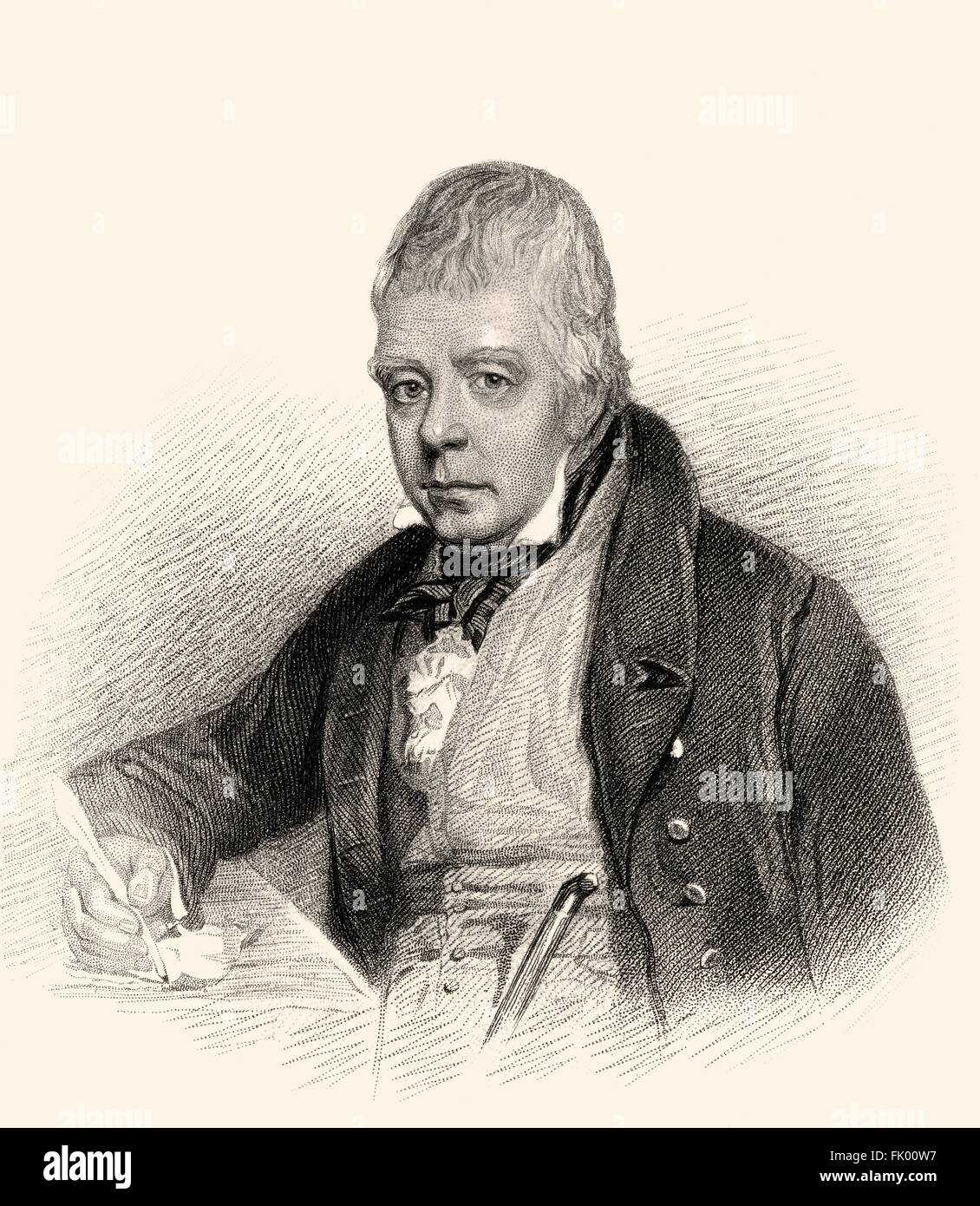 Sir Walter Scott, 1. Baronet, 1771-1832, ein schottischer historischer Schriftsteller, Dramatiker und Dichter Stockfoto