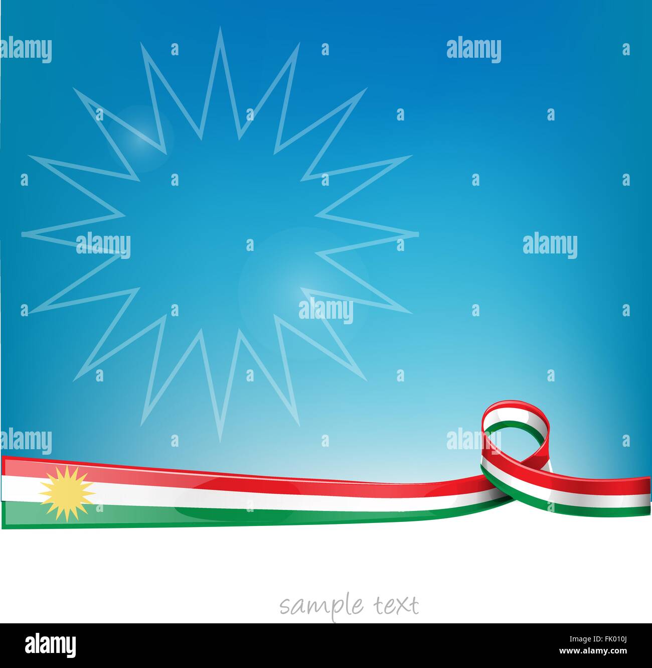 Kurdistan Flagge auf Hintergrund Stock Vektor