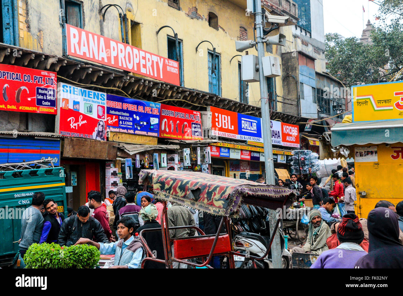 Stände, Geschäfte und Händler, Alt-Delhi, Indien, Asien Stockfoto