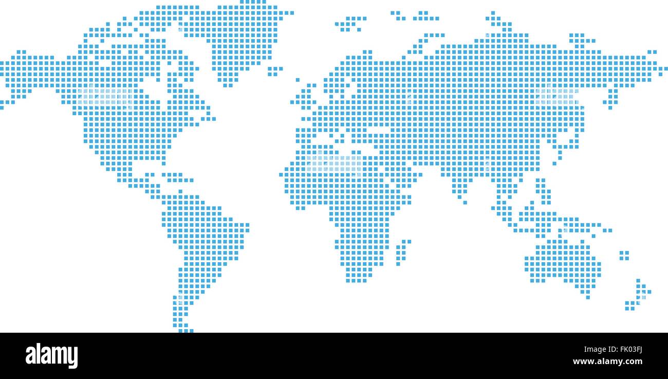 Weltkarte in Pixel Stock Vektor