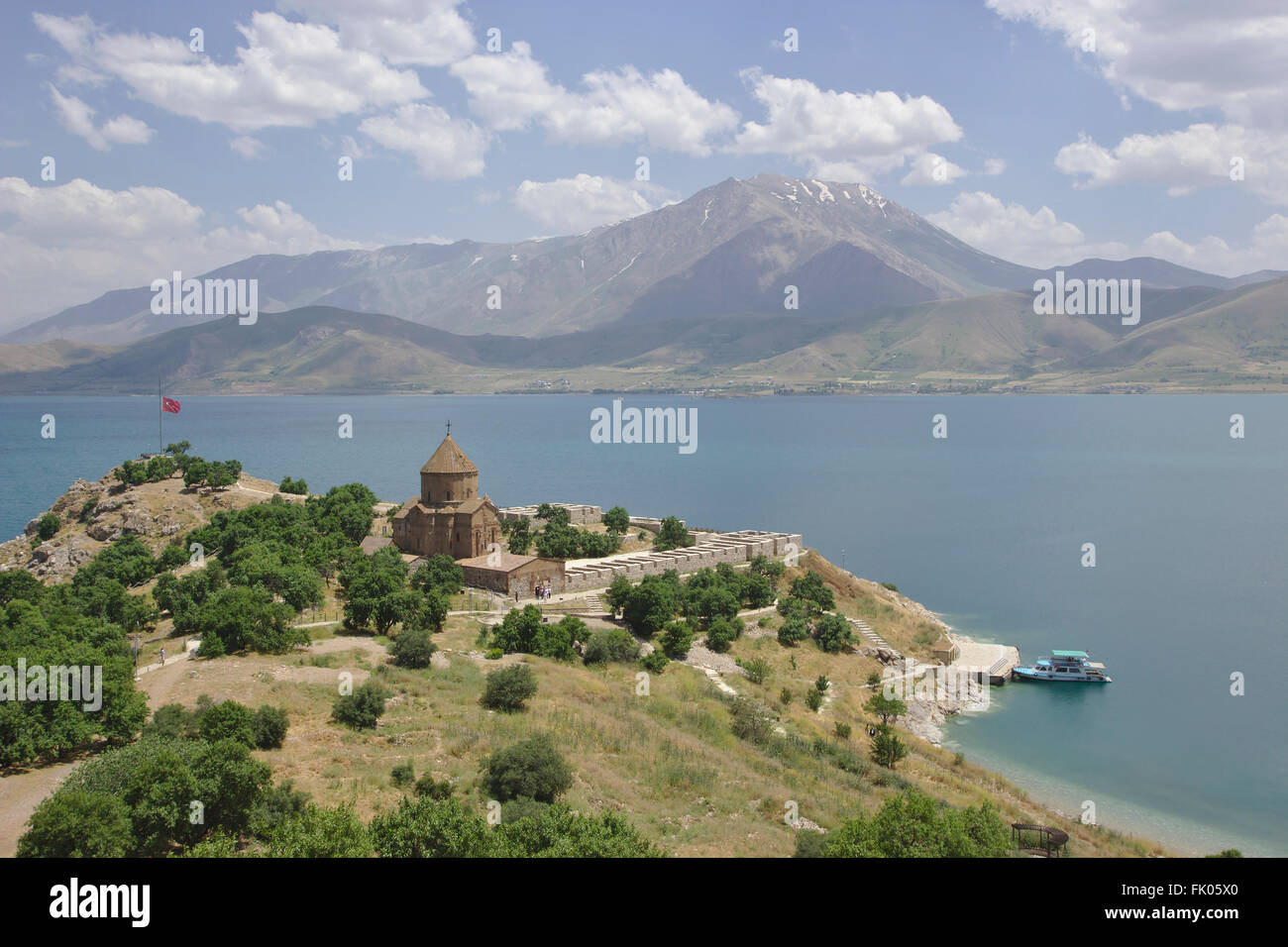 Akdamar Kirche, Kirche des Heiligen Kreuzes, Insel Akdamar im Vansee, Ost-Anatolien, Türkei Stockfoto