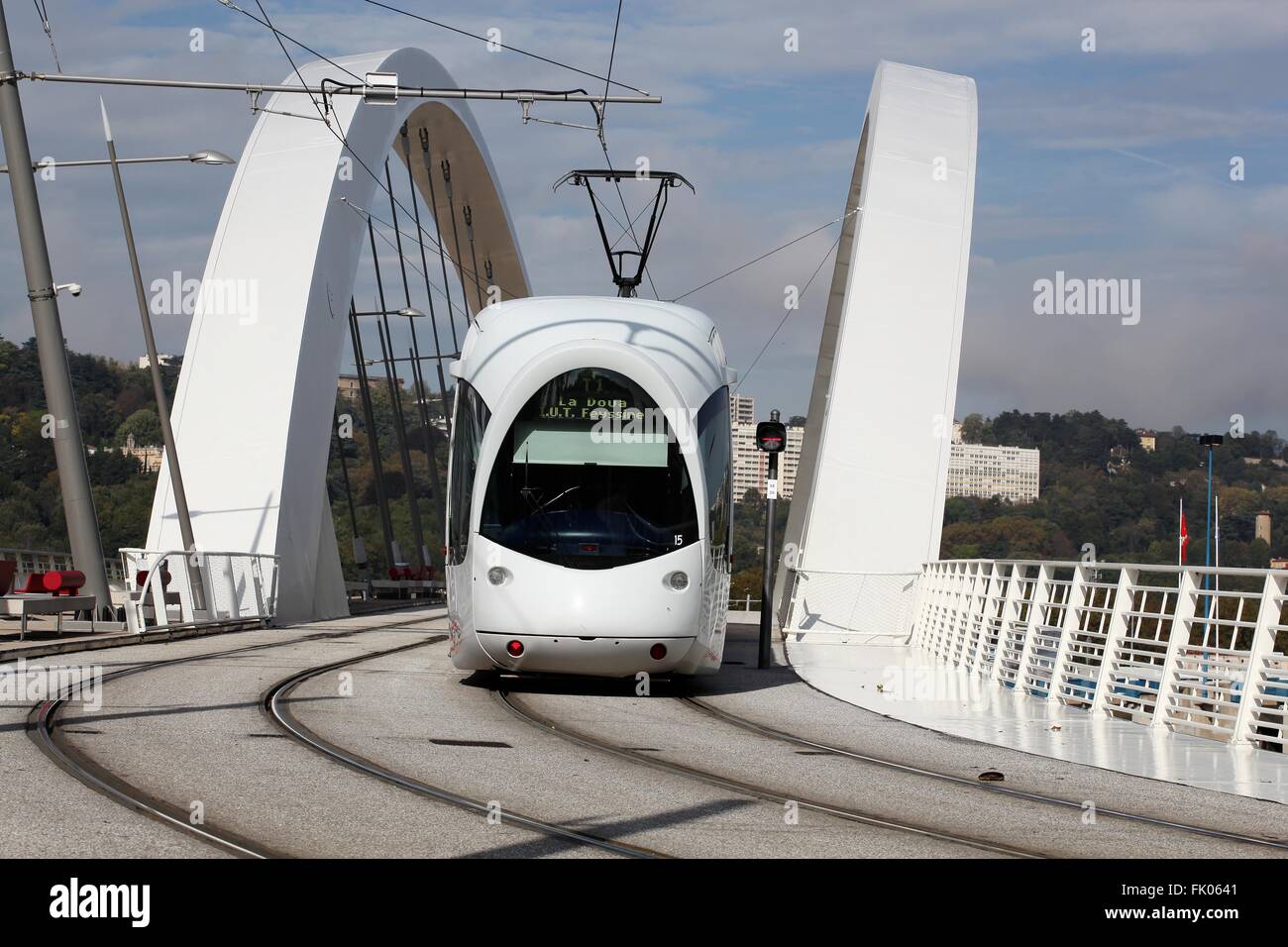 Straßenbahn in Lyon, Frankreich Stockfoto