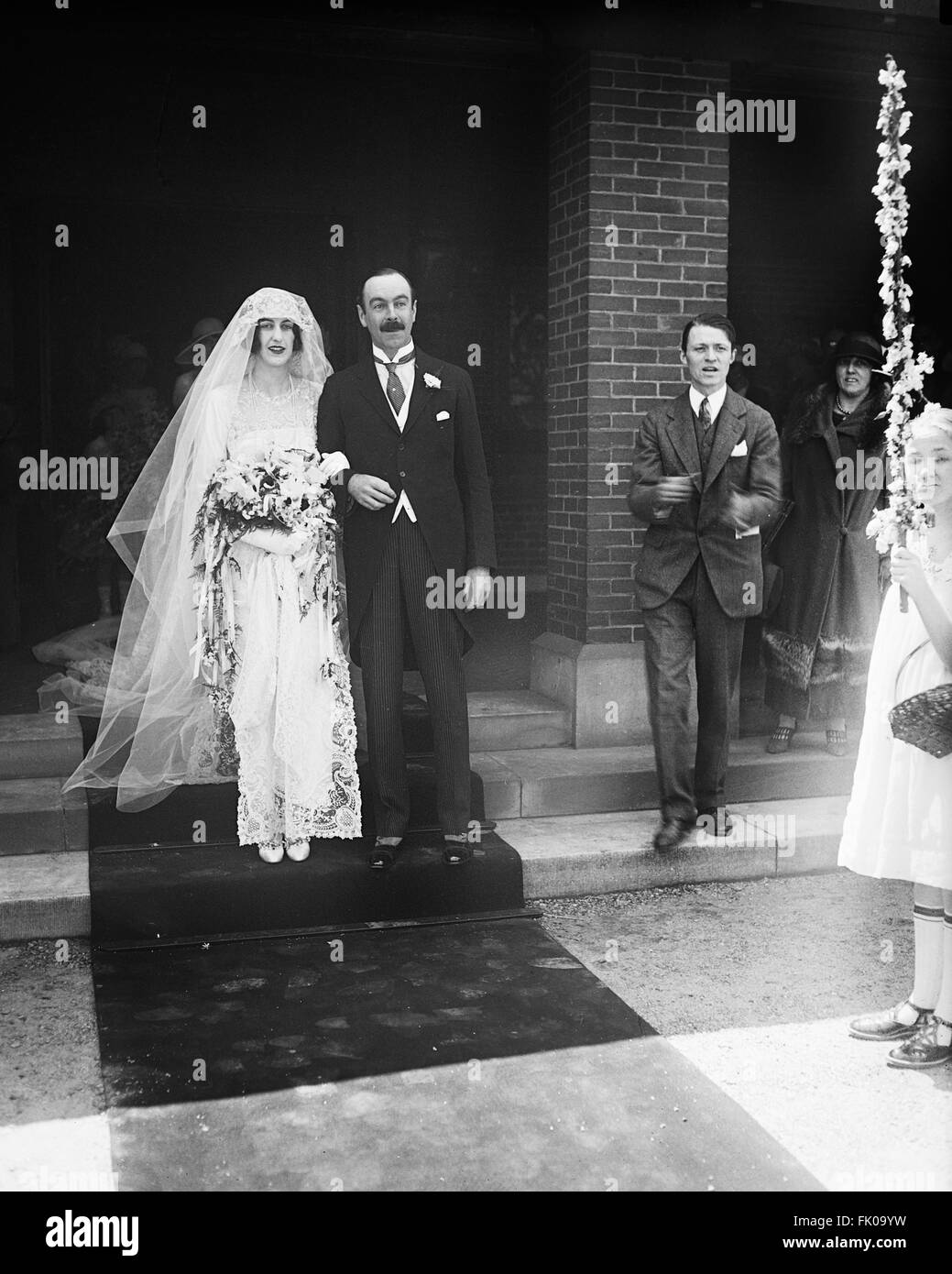 Cornelia Vanderbilt und John Cecil, Hochzeit Tag, Asheville, North Carolina, USA, 29. April, 1924.jpg Stockfoto