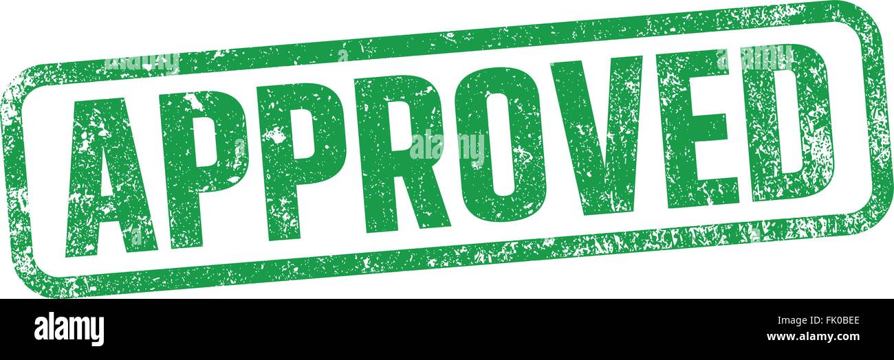Grüne Tinte Stempel genehmigt Stock Vektor