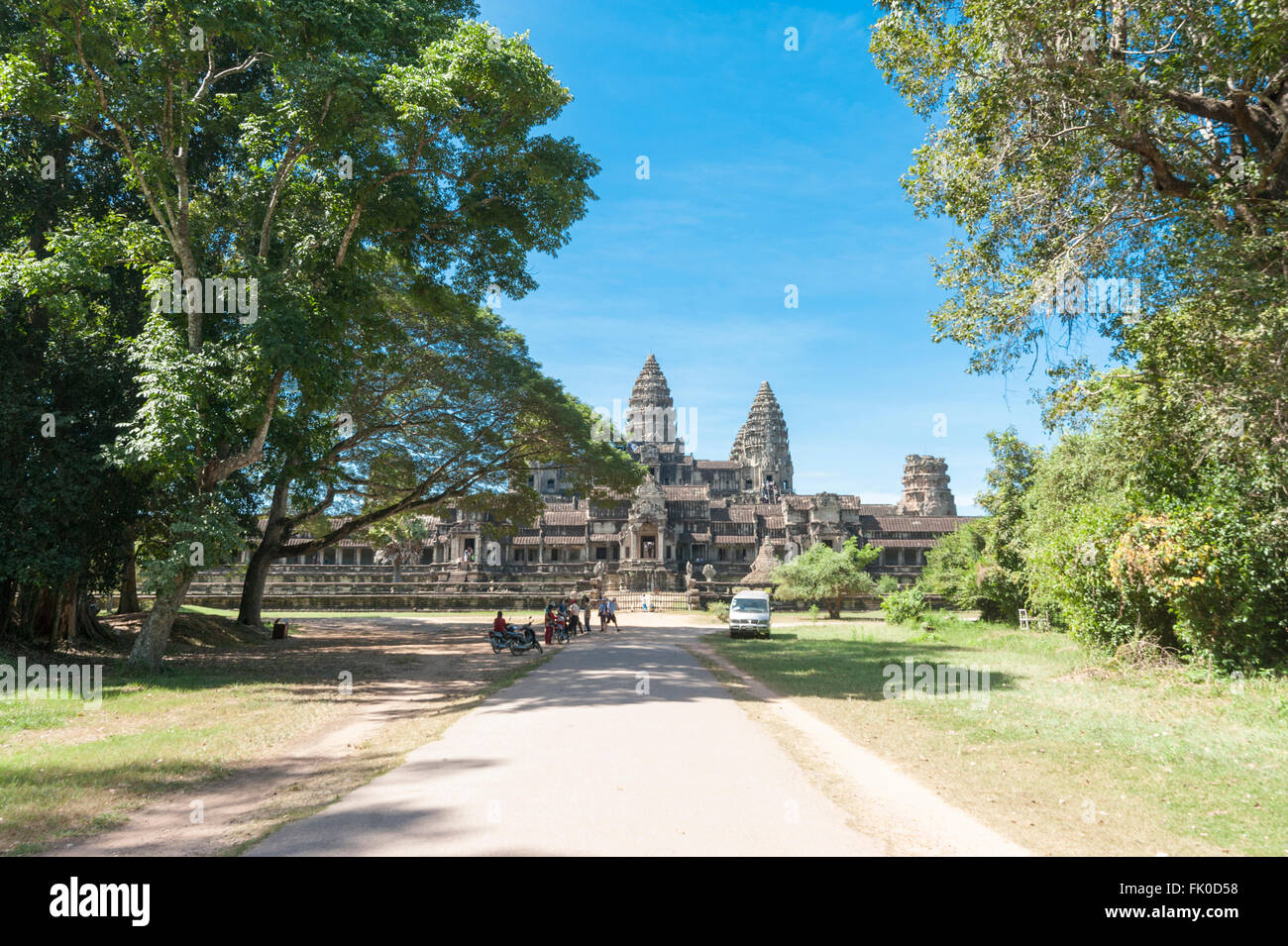 Sehen Sie Angkor Wat-Ostseite Stockfoto