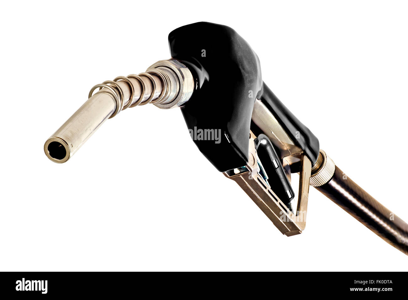 Benzin-Kraftstoff-Pumpe-Düse und Schlauch Stockfoto