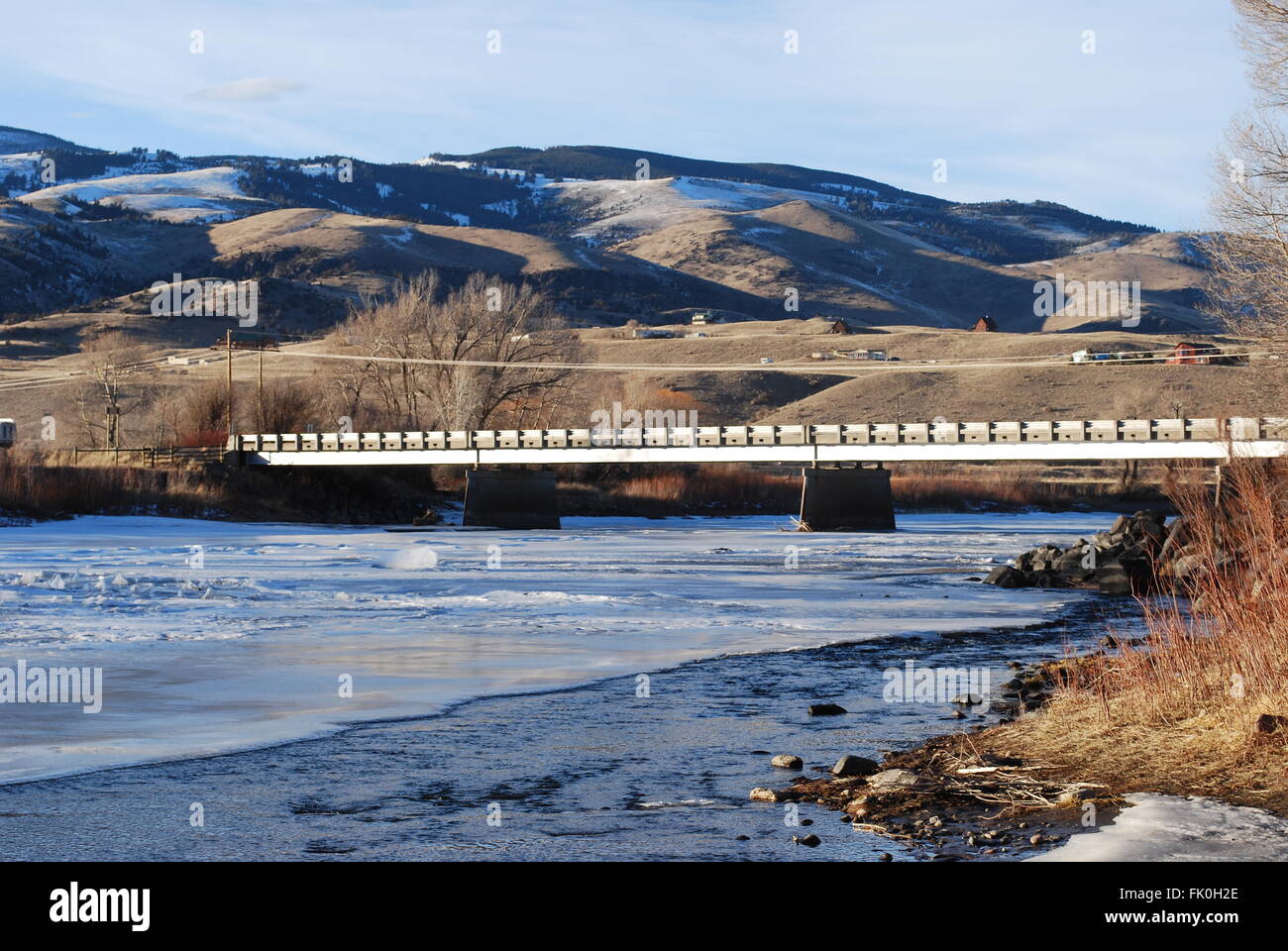 Emigrant Brücke über den Yellowstone River in Montana Stockfoto