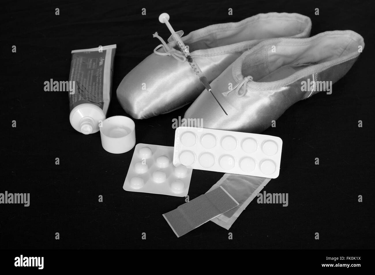 Die Schmerzen und Kampf der oberen Ebene Ballett auch in Schwierigkeiten weitermachen müssen. März 2016 Stockfoto