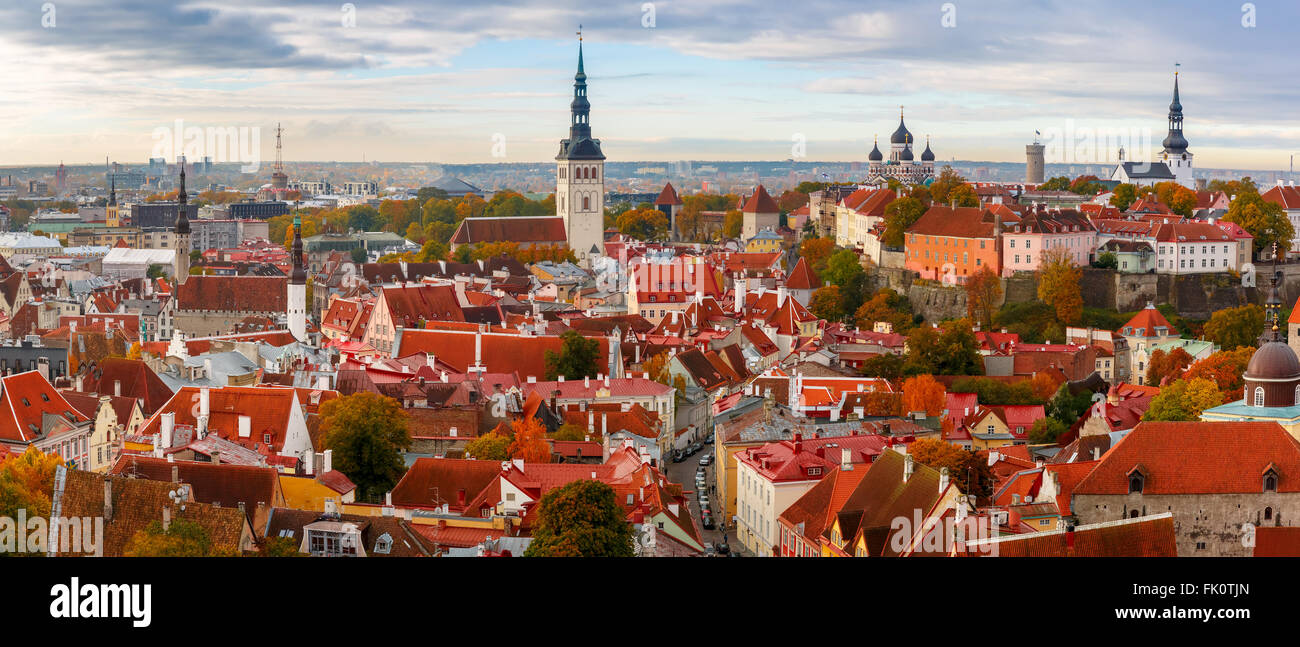 Aerial Panorama der Altstadt, Tallinn, Estland Stockfoto
