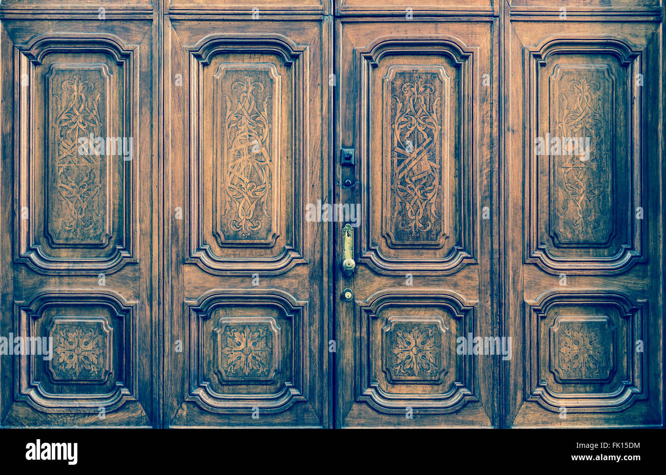 Originaltür der Freimaurerei in Italien - authentische Tür, mehr als 200 Jahre alt Stockfoto