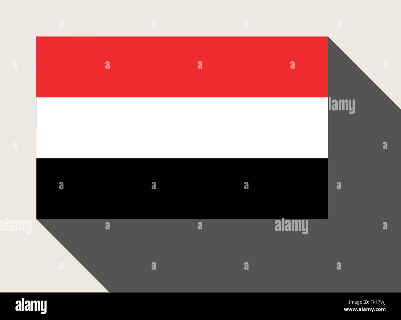 Jemen-Flagge in flachen Web-Design-Stil. Stockfoto