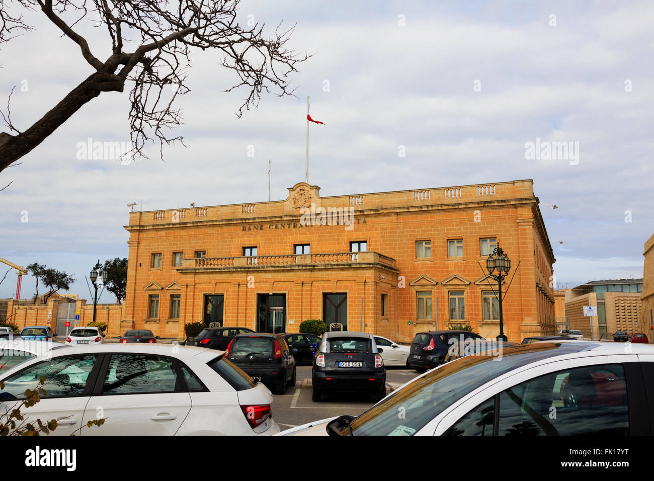 Central Bank of Malta Gebäude, Floiana, Valletta, Malta Stockfoto