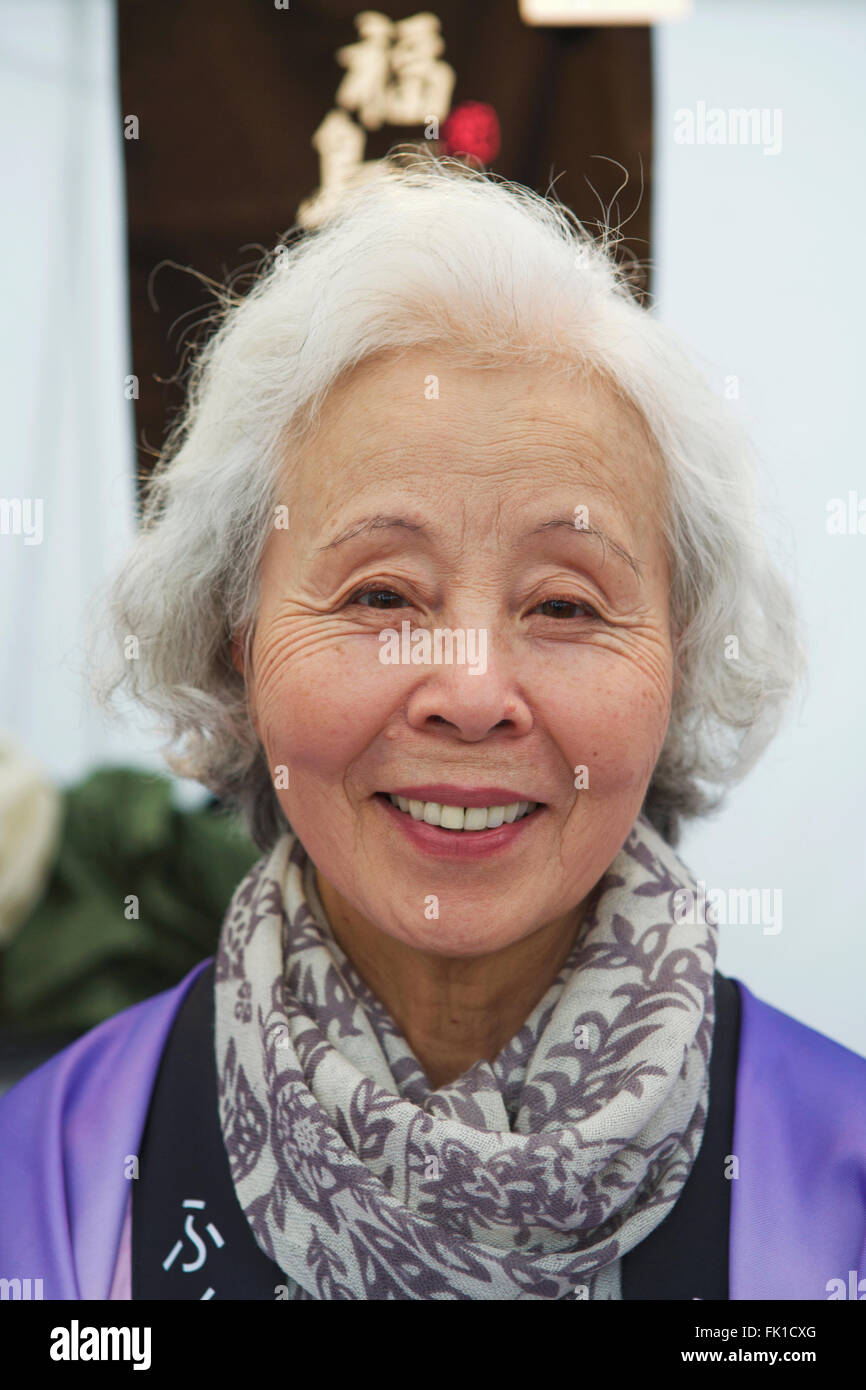 Gesund aussehenden älteren japanischen Frau. Okinawa Frau. Stockfoto