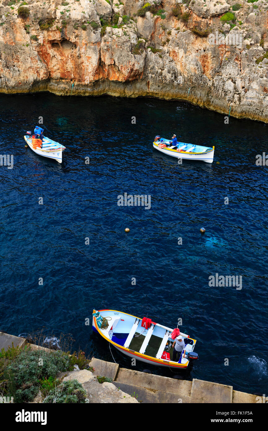 Blaue Gotto Reisen Bootshafen, Malta Stockfoto