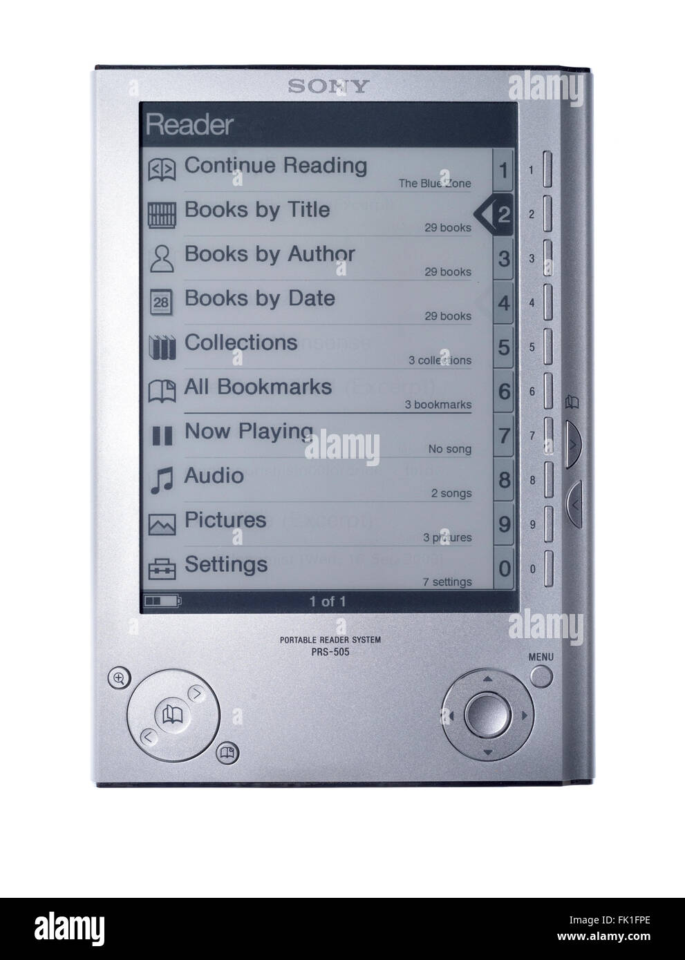 Sony Reader PRS-505, Modell 2007. Stockfoto