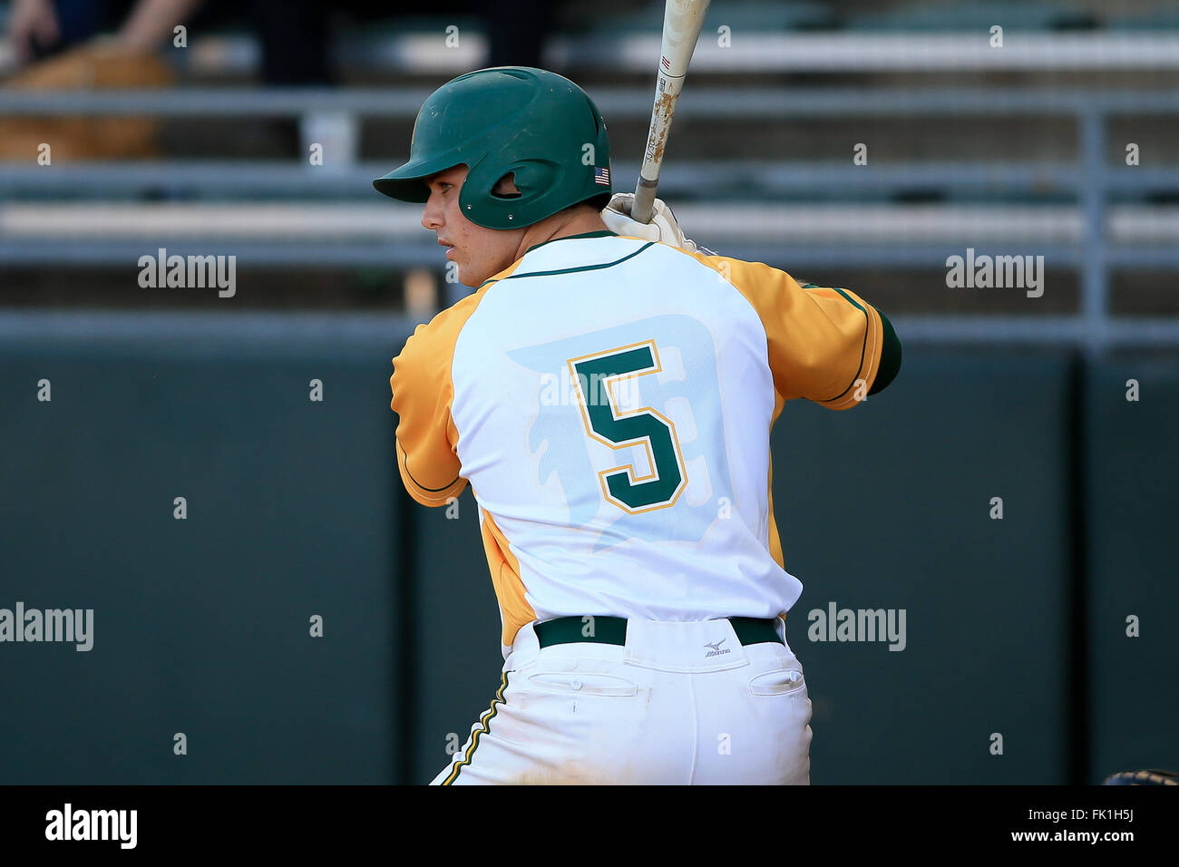 4. März 2016: Delgado Catcher Spencer Miller an bat während des NJCAA-Spiels zwischen Delgado und Southwest Mississippi auf März 4,2016 Kirsch-Rooney-Stadion in New Orleans, Louisiana. Steve Dalmado/CSM Stockfoto