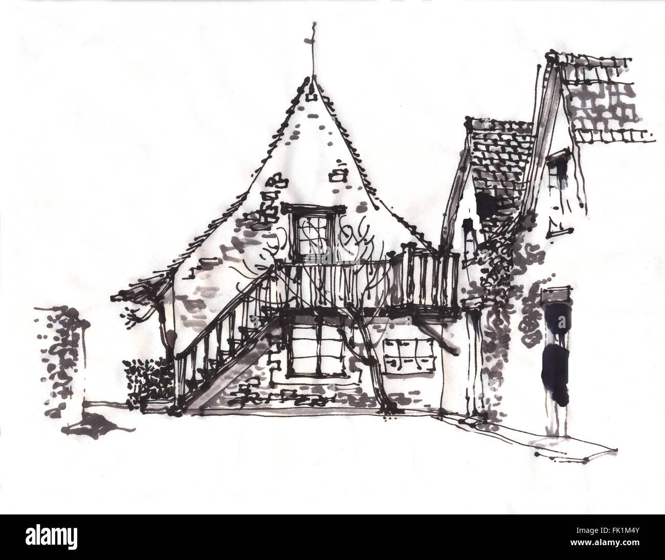 Kulturlandschaft altes Haus Stockfoto