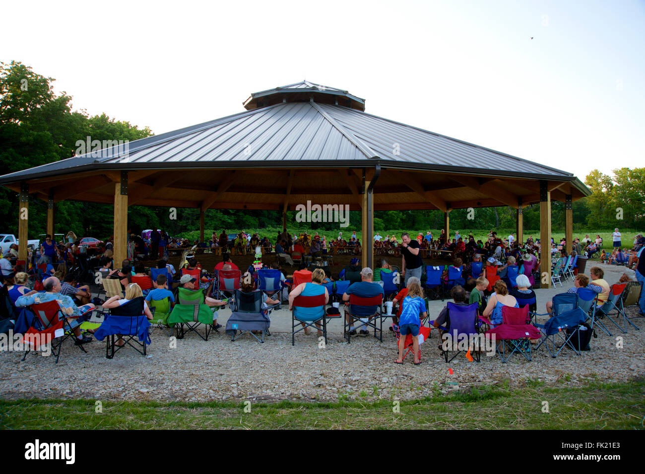 Council Grove, Morris County, Kansas, USA, 20. Juni 2015 die Kaw Nation erste Pow Wow in 142 Jahre. Bildnachweis: Mark Reinstein Stockfoto