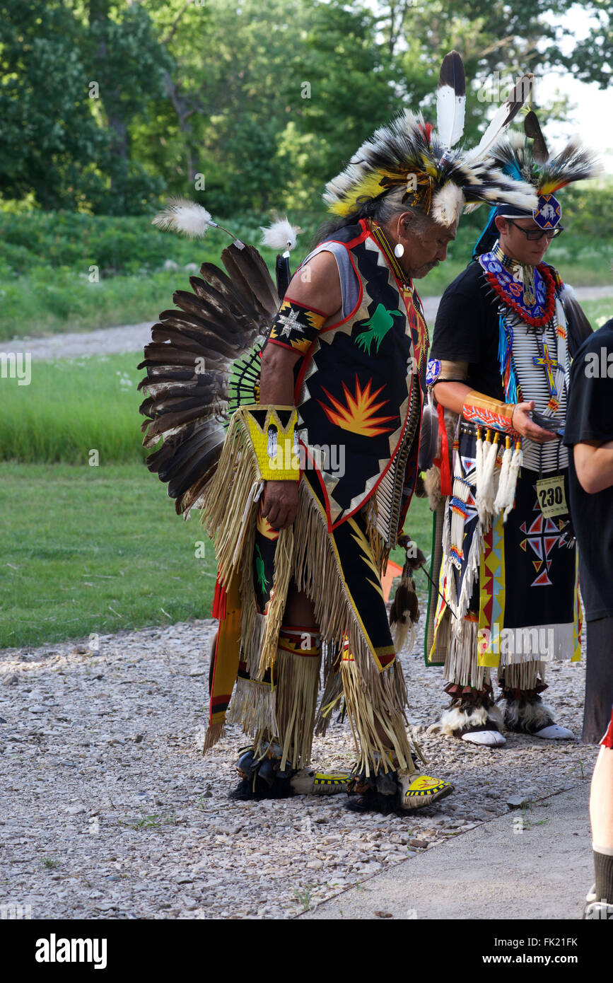 Council Grove, Morris County, Kansas, USA, 20. Juni 2015 die Kaw Nation erste Pow Wow in 142 Jahre. Bildnachweis: Mark Reinstein Stockfoto