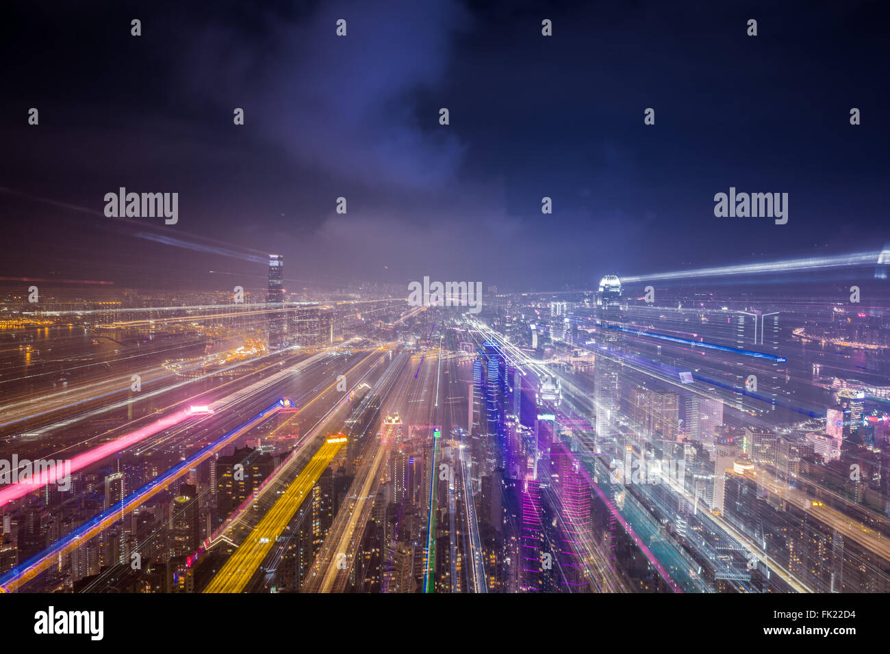 Victoria Harbour vom Peak Stockfoto