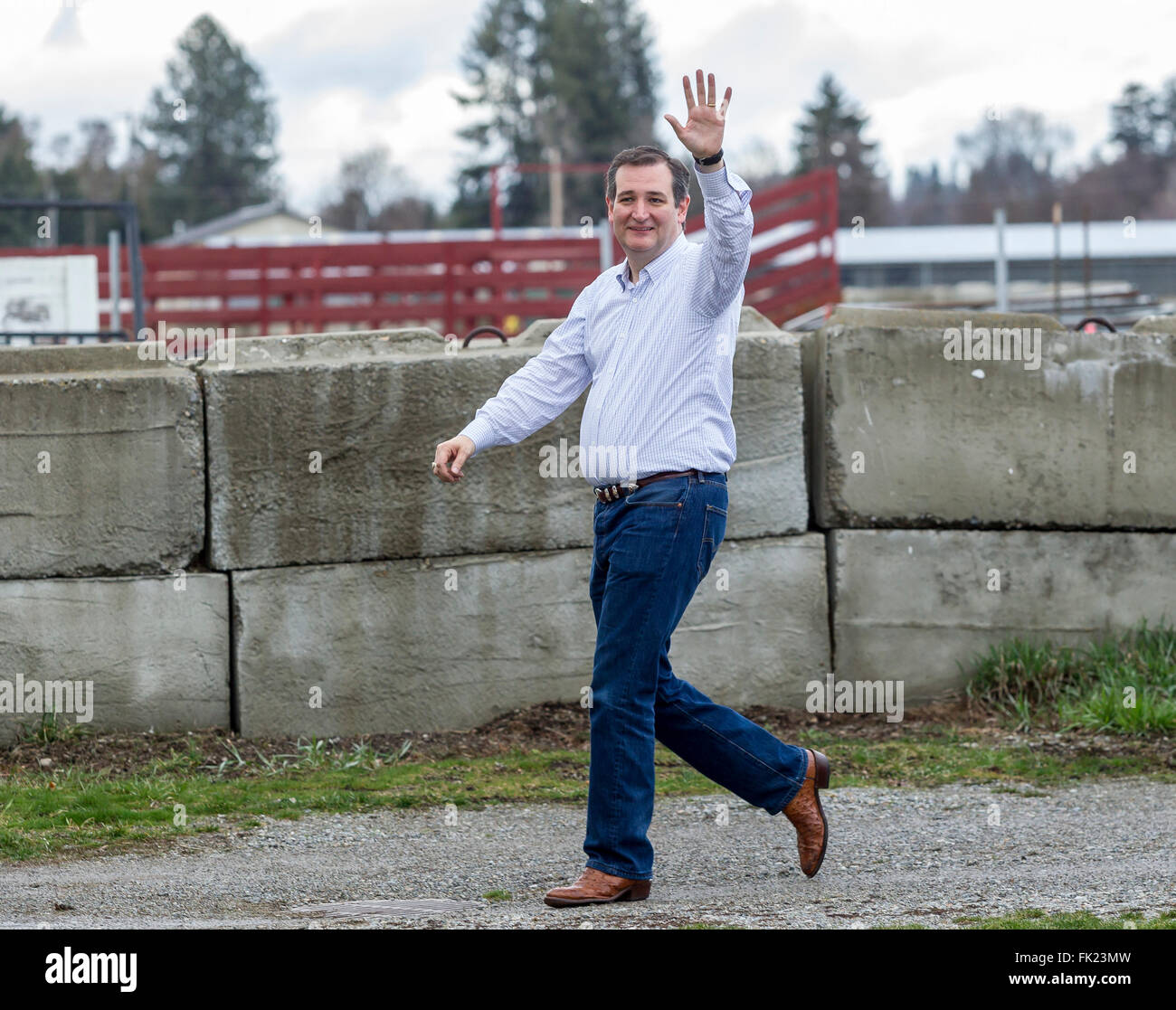 Ted Cruz zu Fuß und winken. Stockfoto