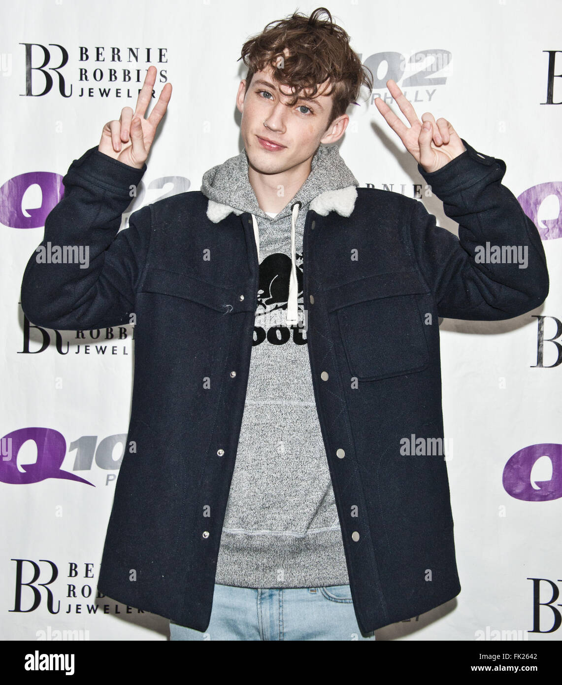 Bala Cynwyd, Pennsylvania, USA. 4. März 2016. Singer-Songwriter Troye Sivan besucht Q102 Performance-Theater. Stockfoto