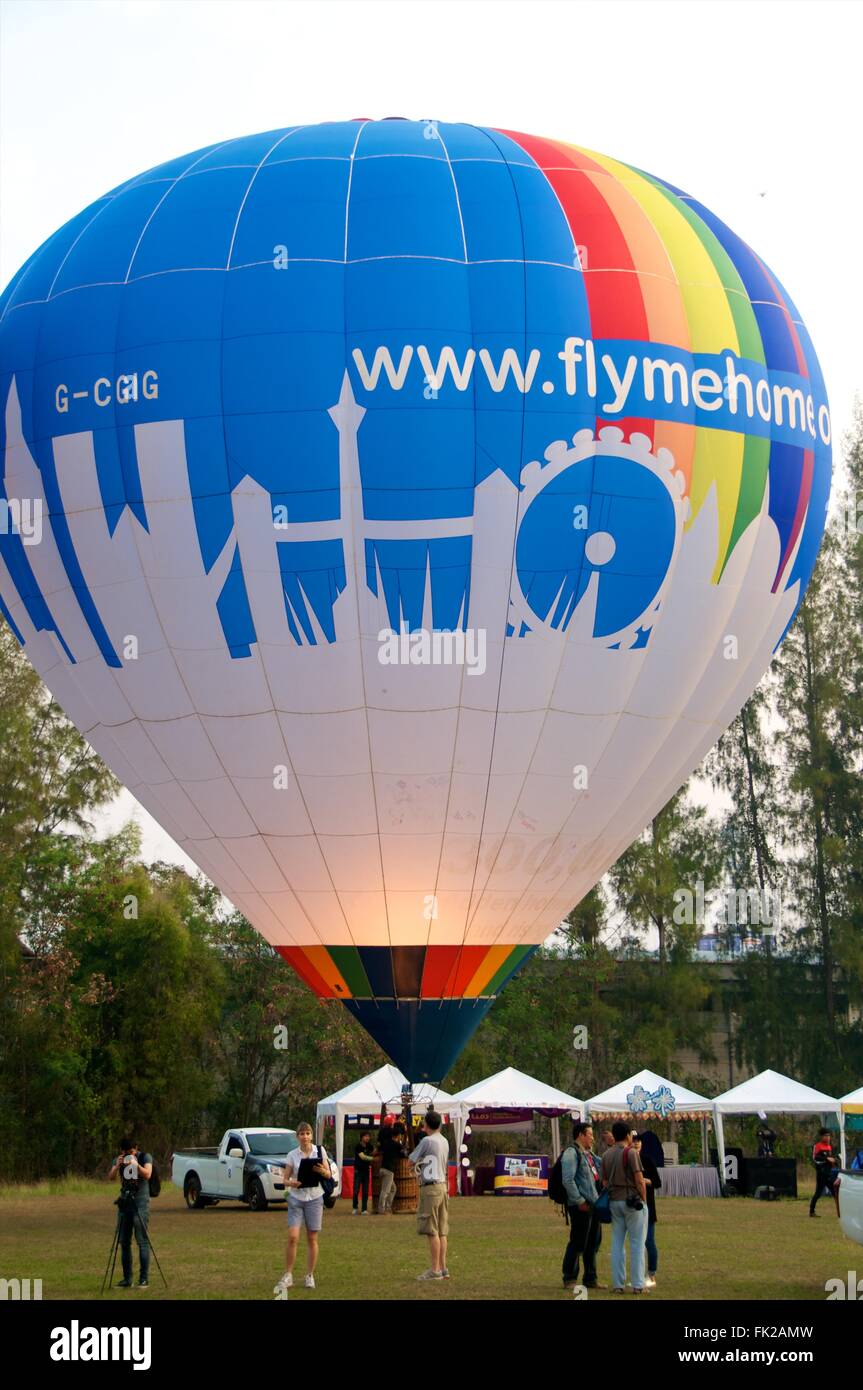 Heißluft-Ballon auf der Thailand International Ballon Festival 2016 in Chiang Mai. Stockfoto