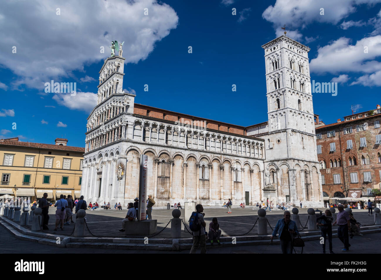 Römisch-katholische Basilika San Michele in Foro in Lucca, Toscana/Toskana, Italien. Stockfoto