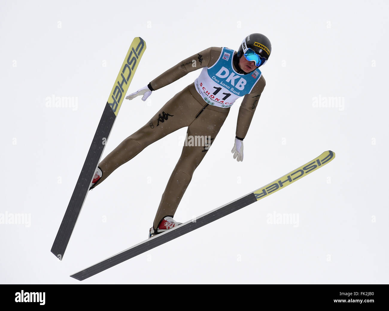 Samuel Costa Italiens in Aktion bei der ersten Ausführung der einzelnen Ereignisses im Weltcup nordischen Kombination Finale in Schonach im Schwarzwald, Deutschland, 6. März 2016. Nach dem Skispringen bezog er 12. Platz. FOTO: PATRICK SEEGER/DPA Stockfoto