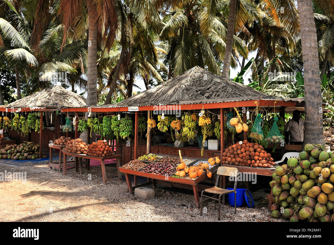 Typische Obststand in Salalah, Oman Stockfoto