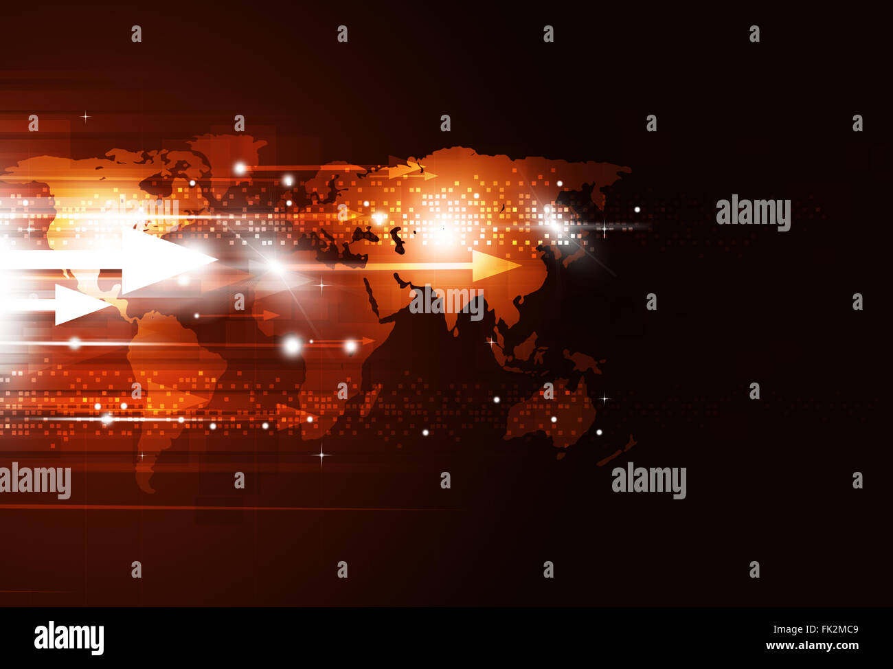 abstrakte Welt Business Konzept Technologie roten Hintergrund Stockfoto