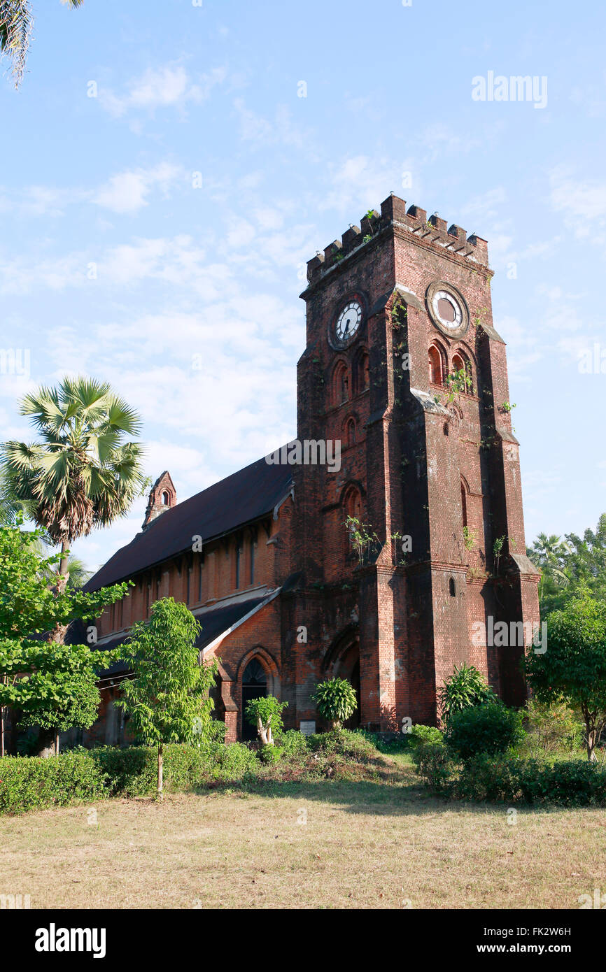 St. Matthew's 19th Jahrhundert anglikanische Kirche in Mawlamyine, Myanmar besucht von George Orwell, geschrieben in "Shooring an Elephant" Stockfoto