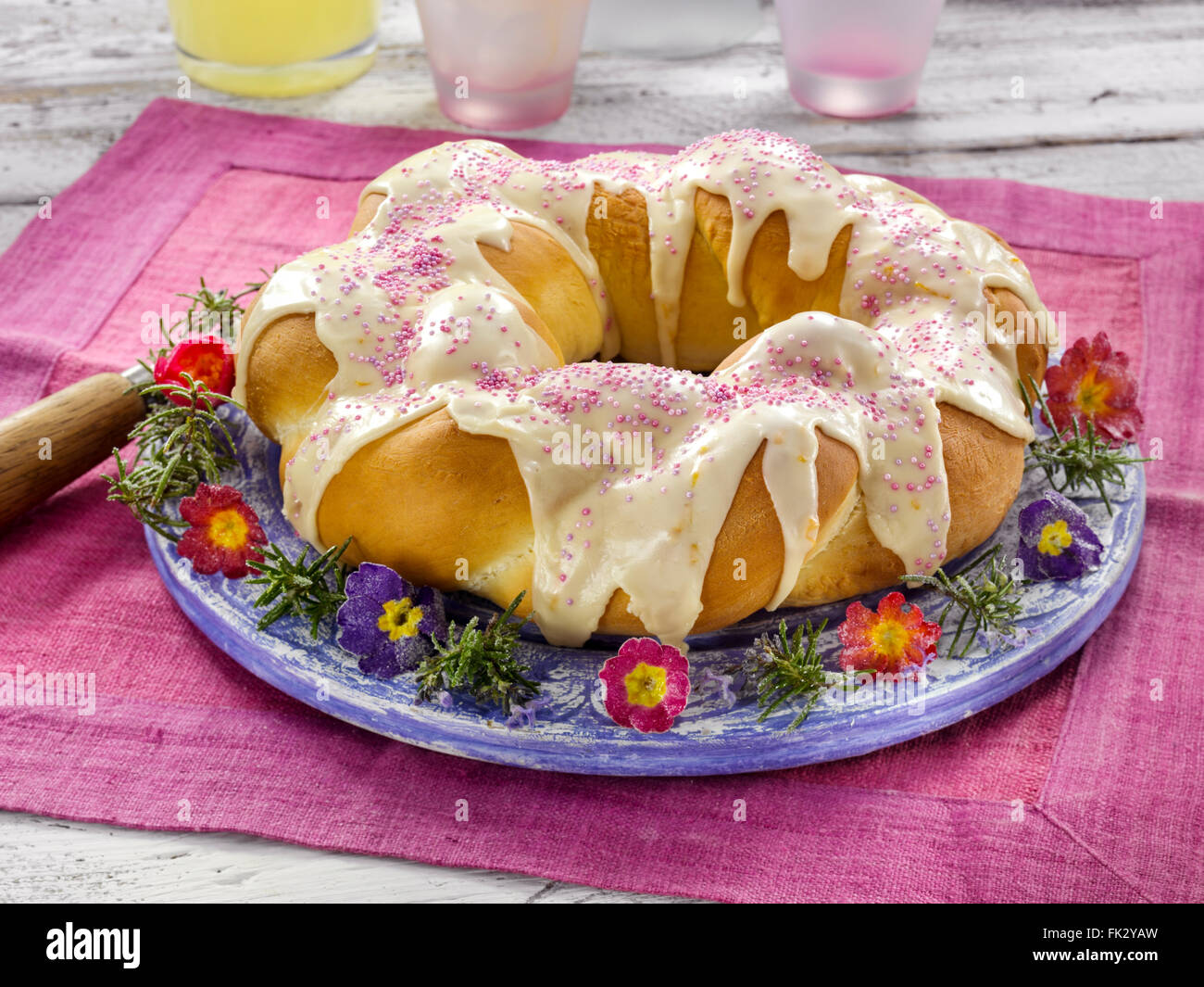 Italienische geflochten Osterbrot Stockfoto