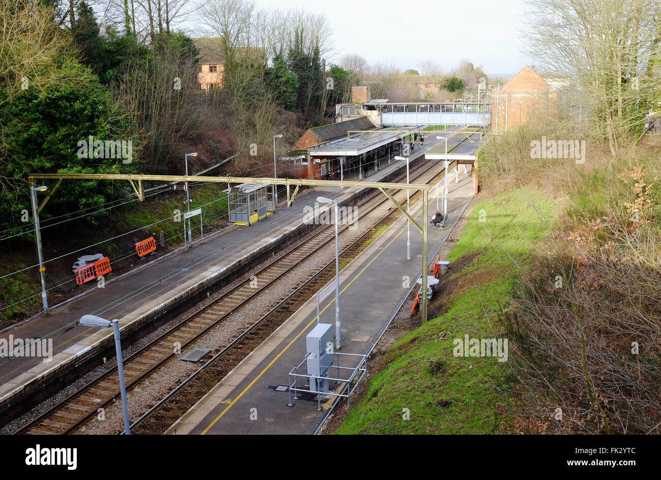 Billericay Essex UK - Billericay Bahnhof von der Brücke Stockfoto