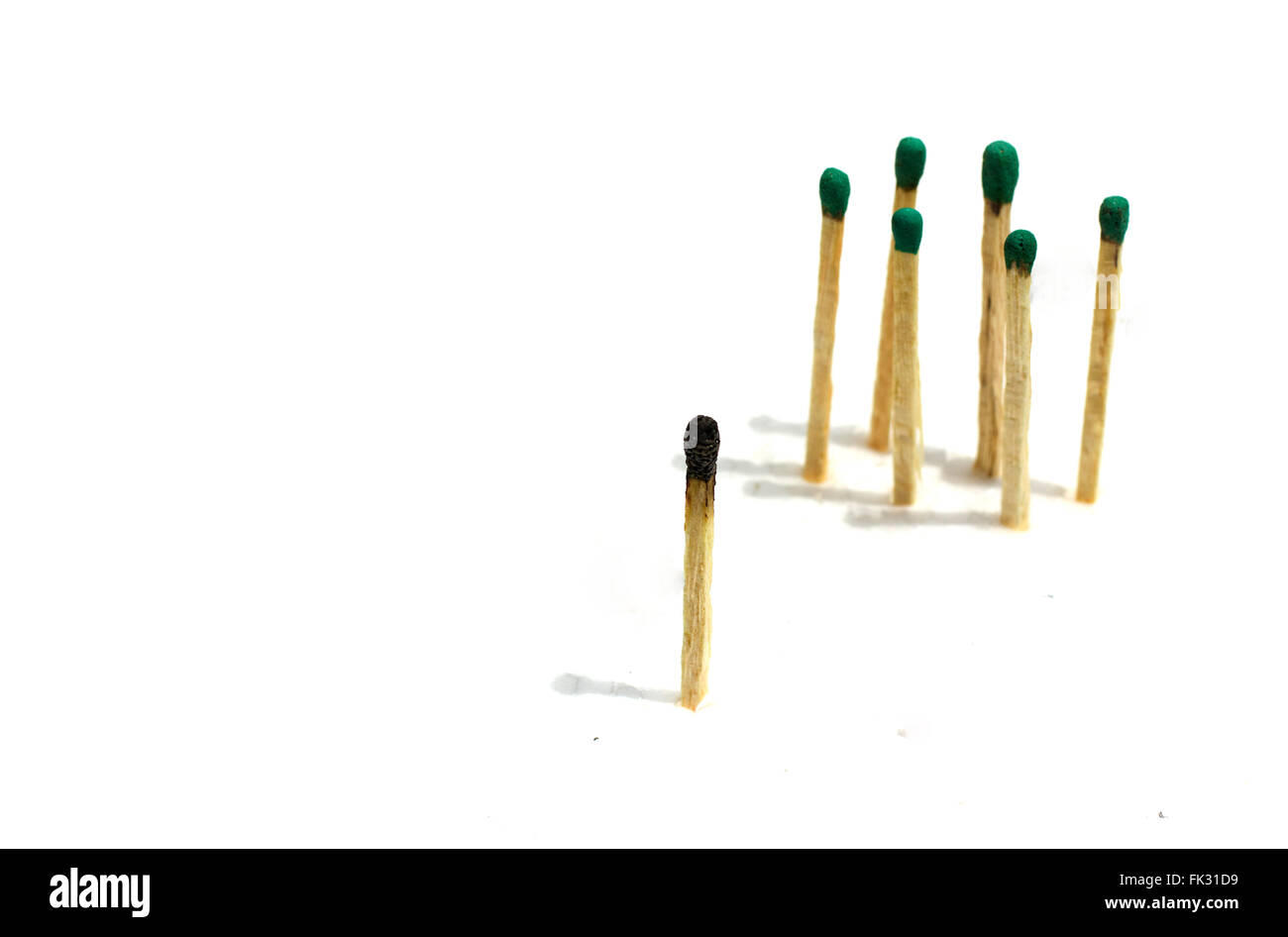 Spielsticks, die verwendet werden, um Führungsqualitäten, Diskriminierung, Standing Meeting usw. zu zeigen Stockfoto