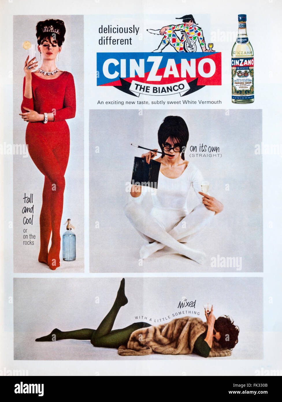 1960er Jahre Magazin Werbung Werbung Cinzano. Stockfoto