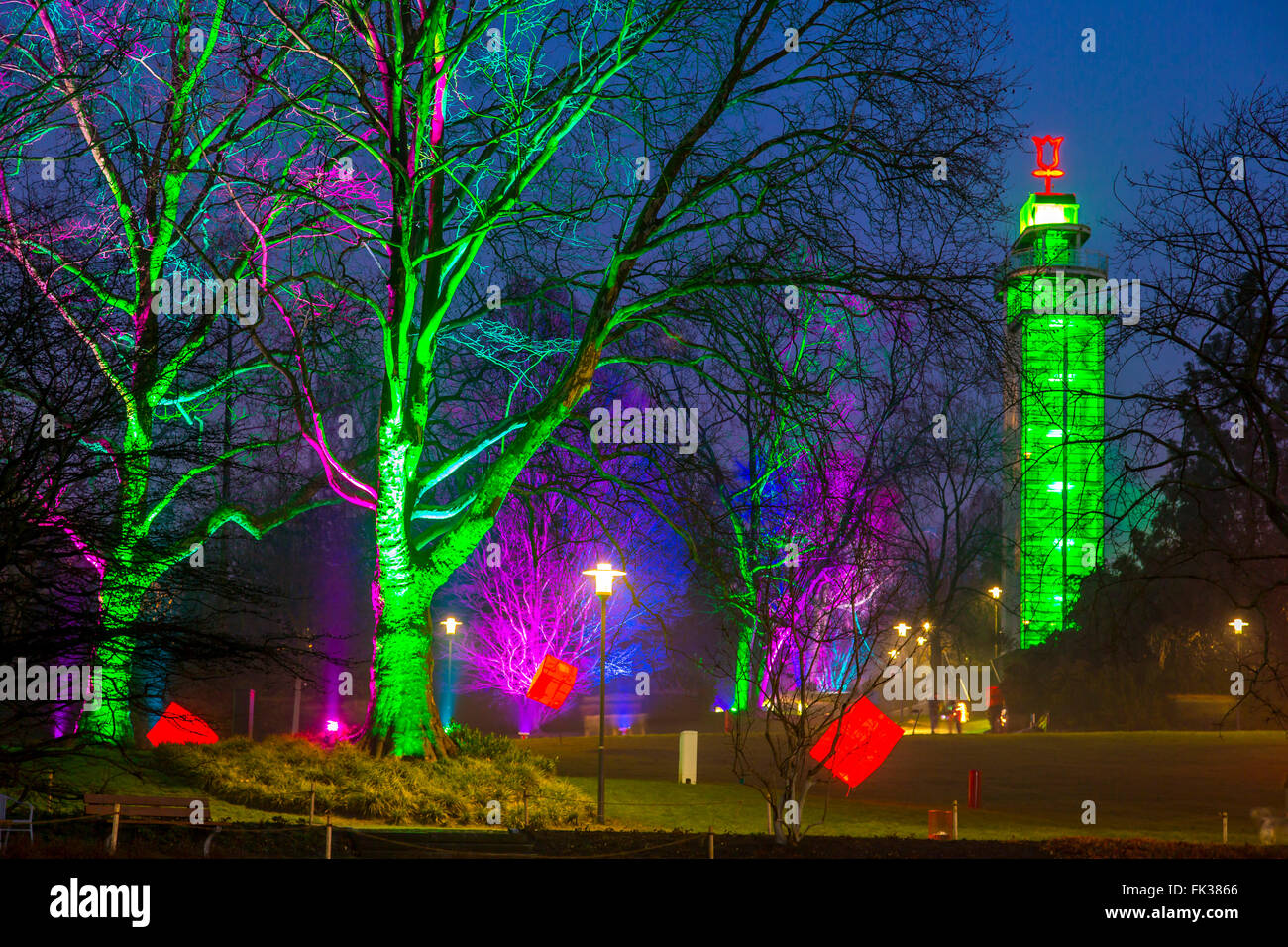 Park Leuchten, ParkIllumination, im GrugaPark, einem öffentlichen
