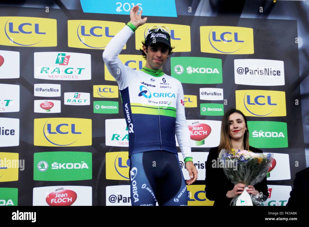 Conflans-Sainte-Honorine, Frankreich. 6. März 2016. Michael Matthews (Orica Greenedge) Mayala du Prolog de Paris - Nizza le 06 März 2016 À Conflans-Sainte-Honorine, Frankreich Credit: Laurent Lairys/Agence Locevaphotos/Alamy Live News Stockfoto