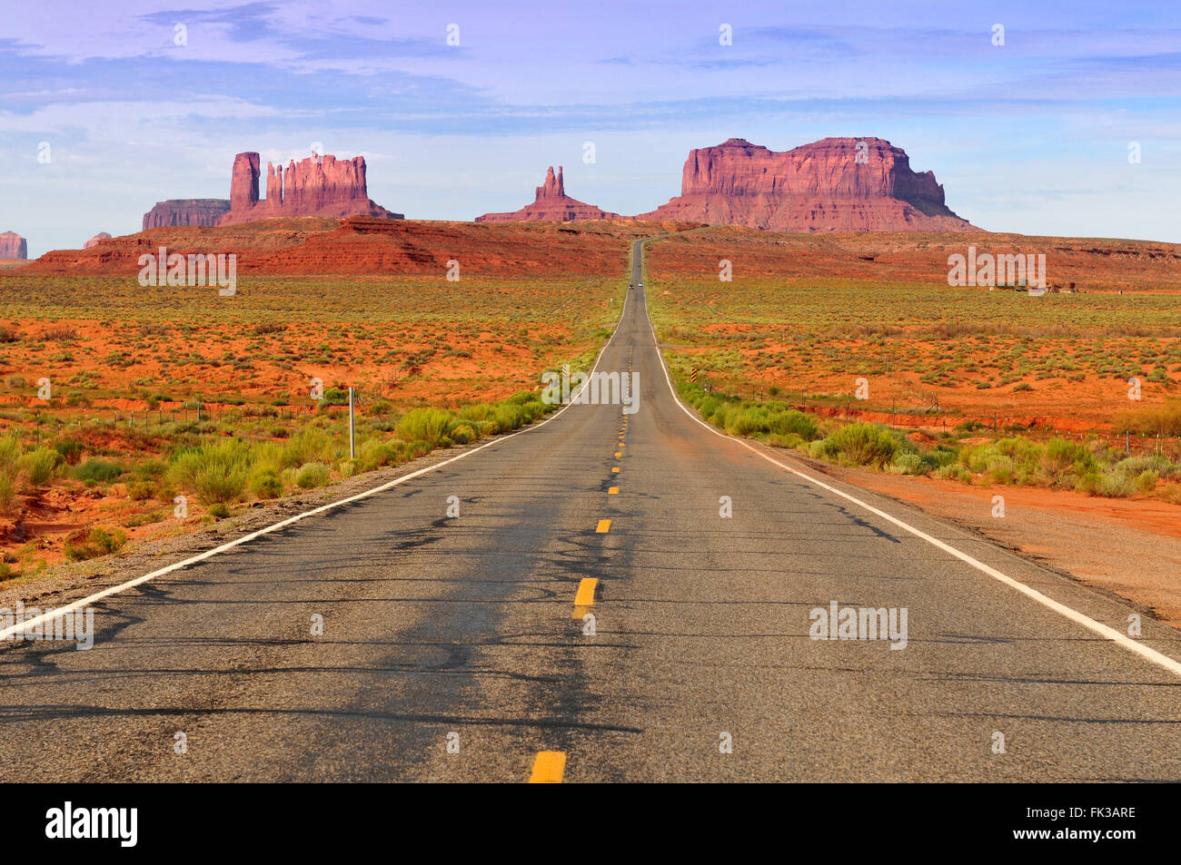 Berühmte Straße im Monument Valley, Arizona USA, ein "Forrest Gump"FilmSzenelocation