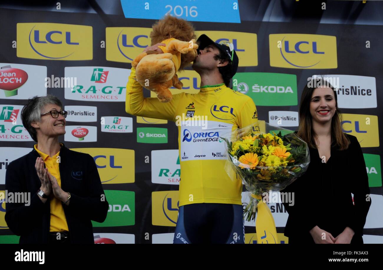 Conflans-Sainte-Honorine, Frankreich. 6. März 2016. Michael Matthews (Orica Greenedge) Mayala du Prolog de Paris - Nizza le 06 März 2016 À Conflans-Sainte-Honorine, Frankreich Credit: Laurent Lairys/Agence Locevaphotos/Alamy Live News Stockfoto