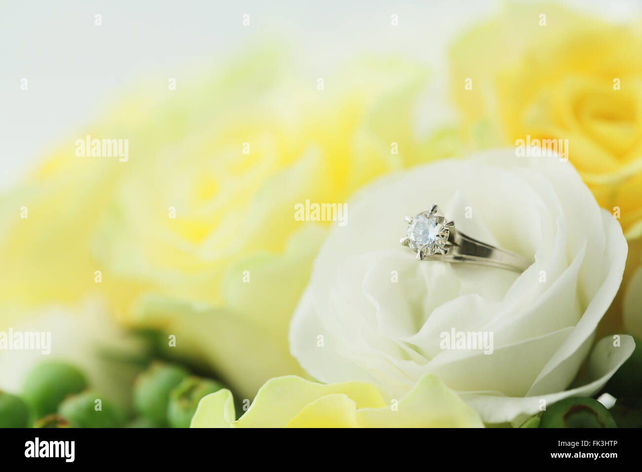 Blume Blumenstrauß-Diamant-ring Stockfoto