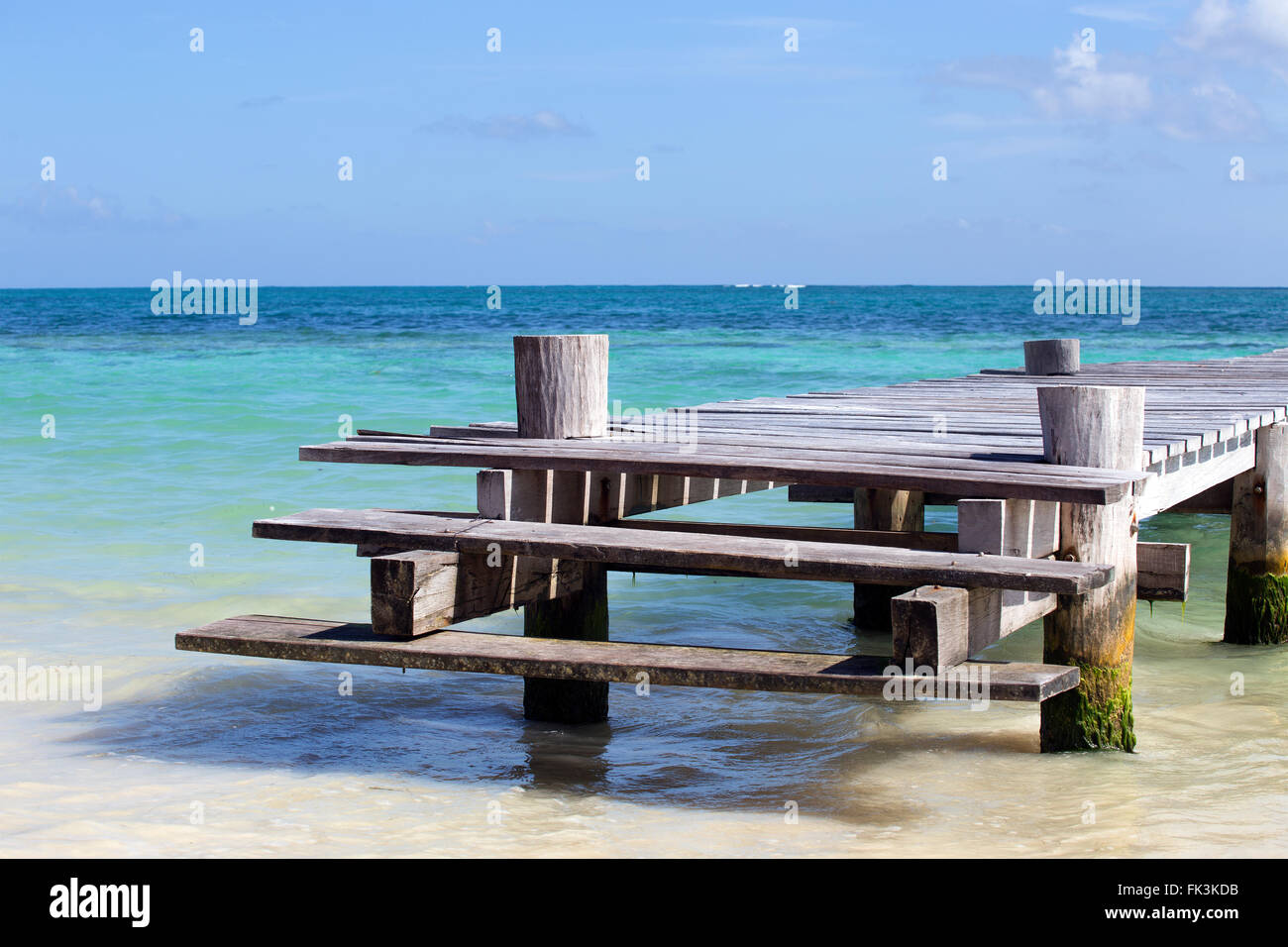 Hölzerne pier Stockfoto