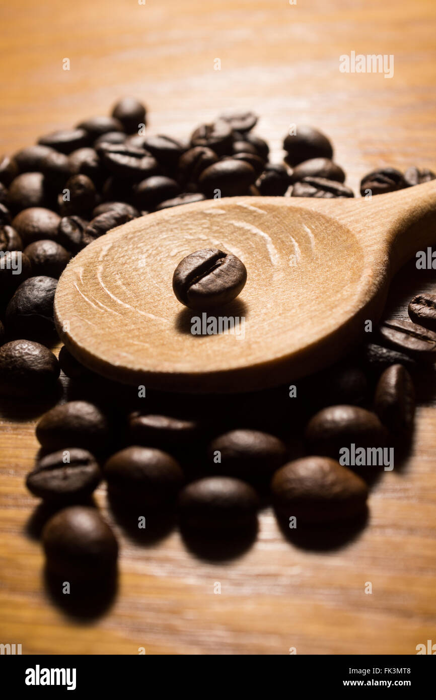 Kaffee Bohnen angezeigt. Bild mit hoher Auflösung. Stockfoto