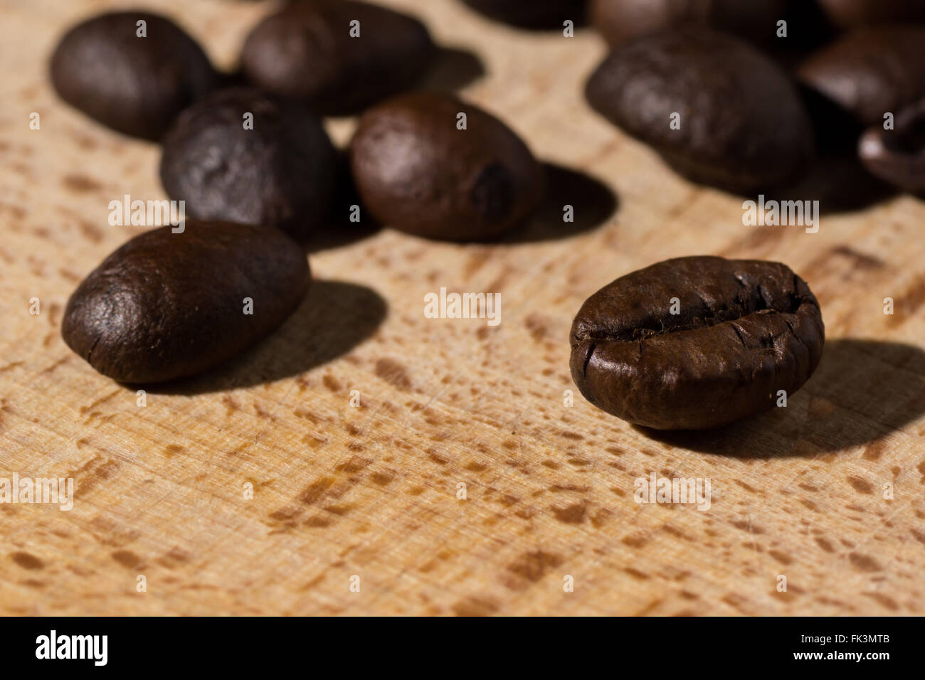 Kaffee Bohnen angezeigt. Bild mit hoher Auflösung. Stockfoto