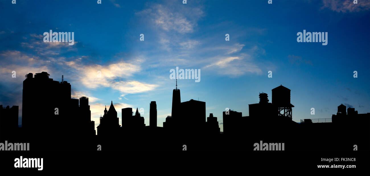 New York Skyline Gebäude Stadtsilhouette in lower Manhattan Stockfoto