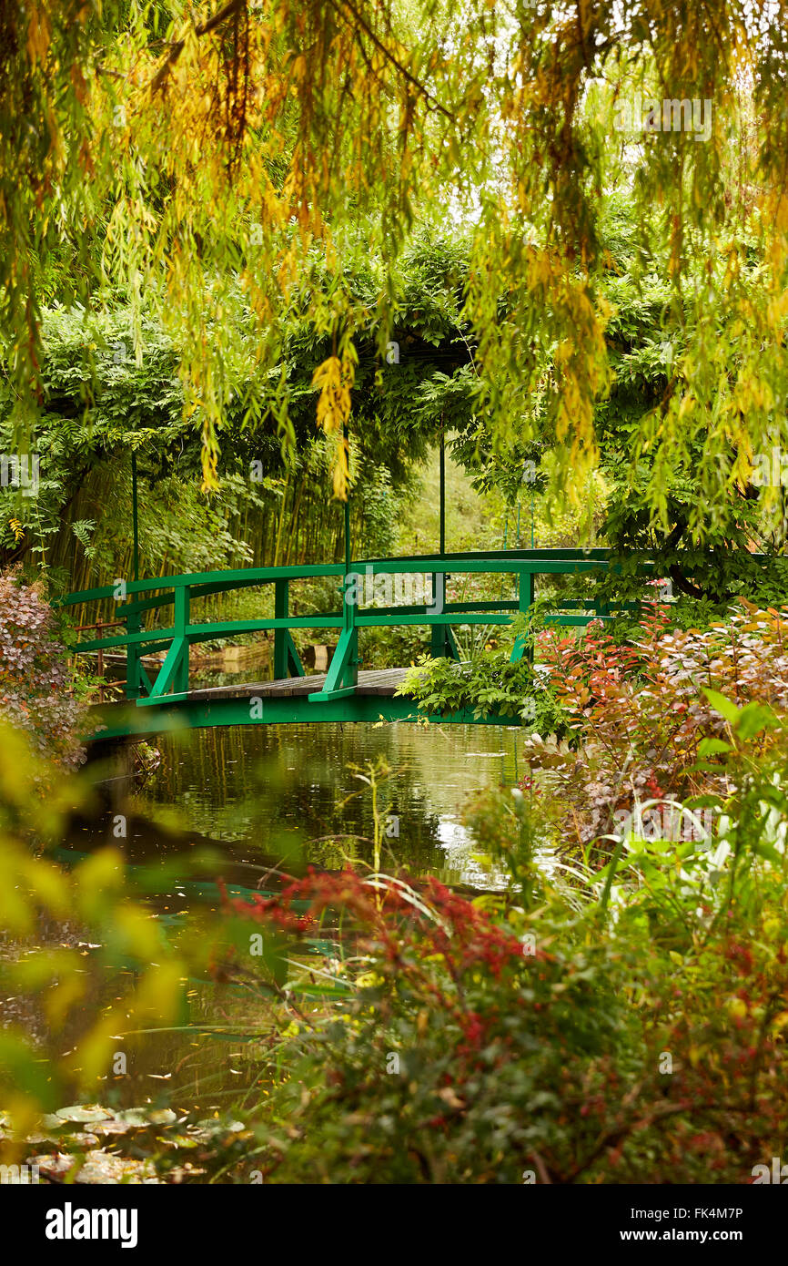 Gärten an Giverny monet Brücke und Teich Stockfoto