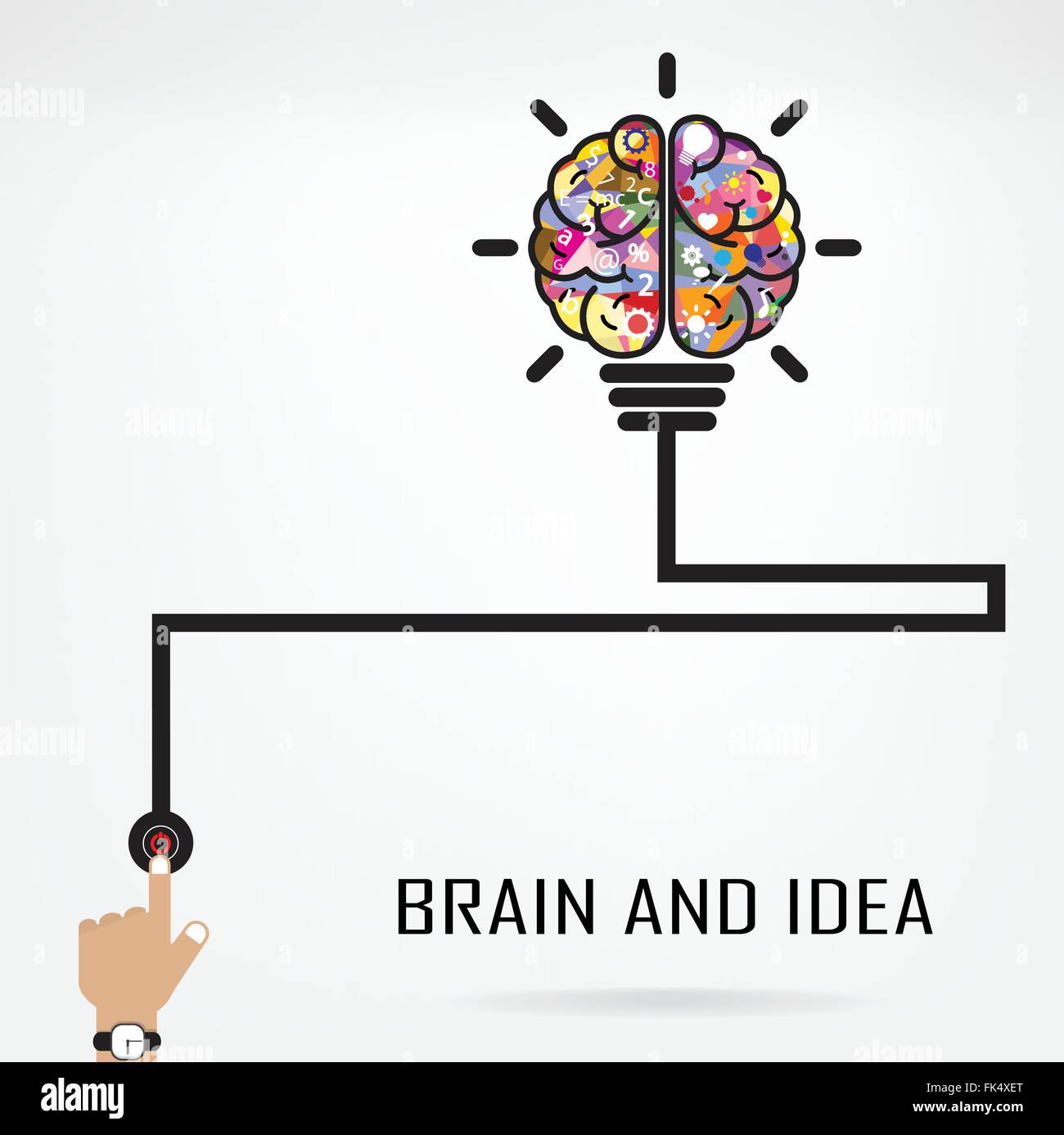 Kreative Gehirnhälfte Idee und Konzept der Glühbirne, design für Plakat Flyer Abdeckung Broschüre, Geschäftsidee, Bildung concept.vector illu Stock Vektor