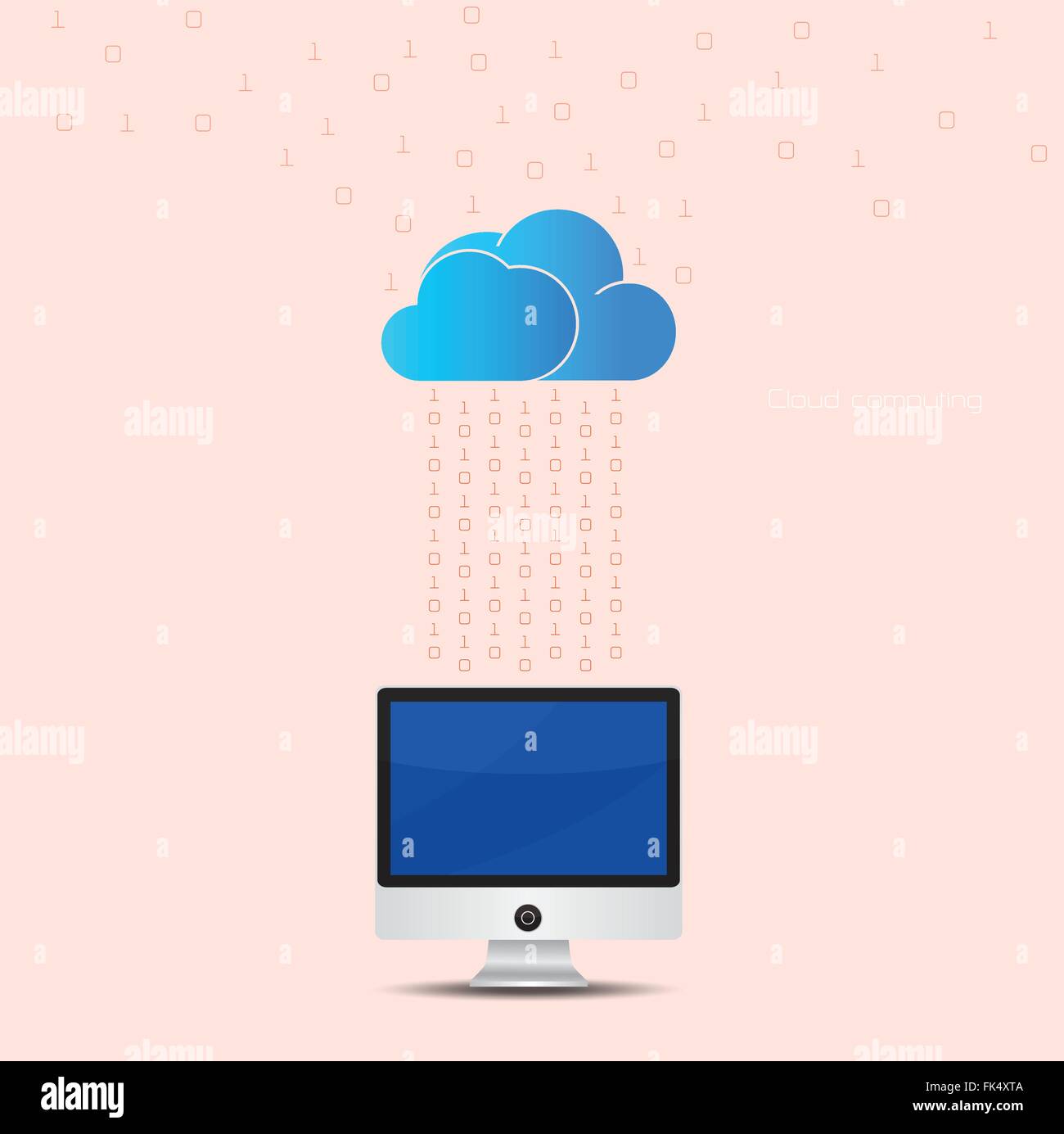 Cloud computing Hintergrund Technologiekonzept. Daten-Storage-Netzwerk trennen Internet-Technologie. Multimedia-Inhalte und Web-sites Stock Vektor