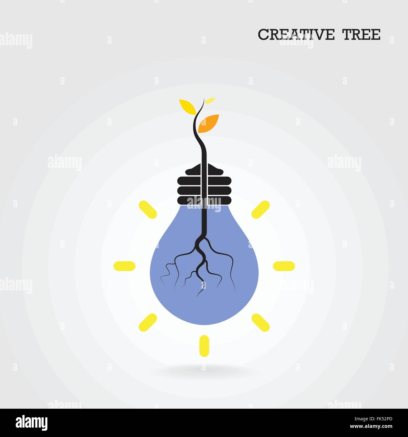 Kreativ und wissen Baum-Konzept. Bildung und Wirtschaft zu unterzeichnen. Vektor-illustration Stock Vektor